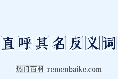 直呼其名反义词是什么意思的图片